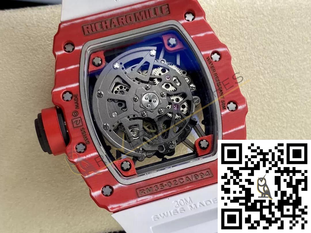 Richard Mille RM35-02 NTPT Carbon Fiber White Strap - Image 4