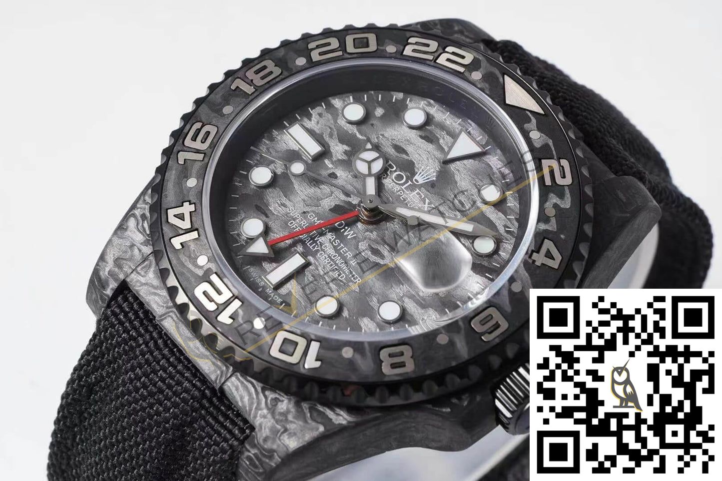 Rolex GMT-MASTER II Diw Carbon Fiber Black Fabric Strap - Image 7