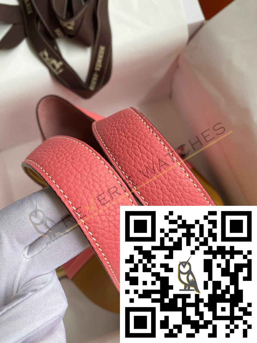 Hermes Picotin Lock 22 Bicolor Handmade Bag in Sesame and Rose Azalee Clemence Leather - Image 5