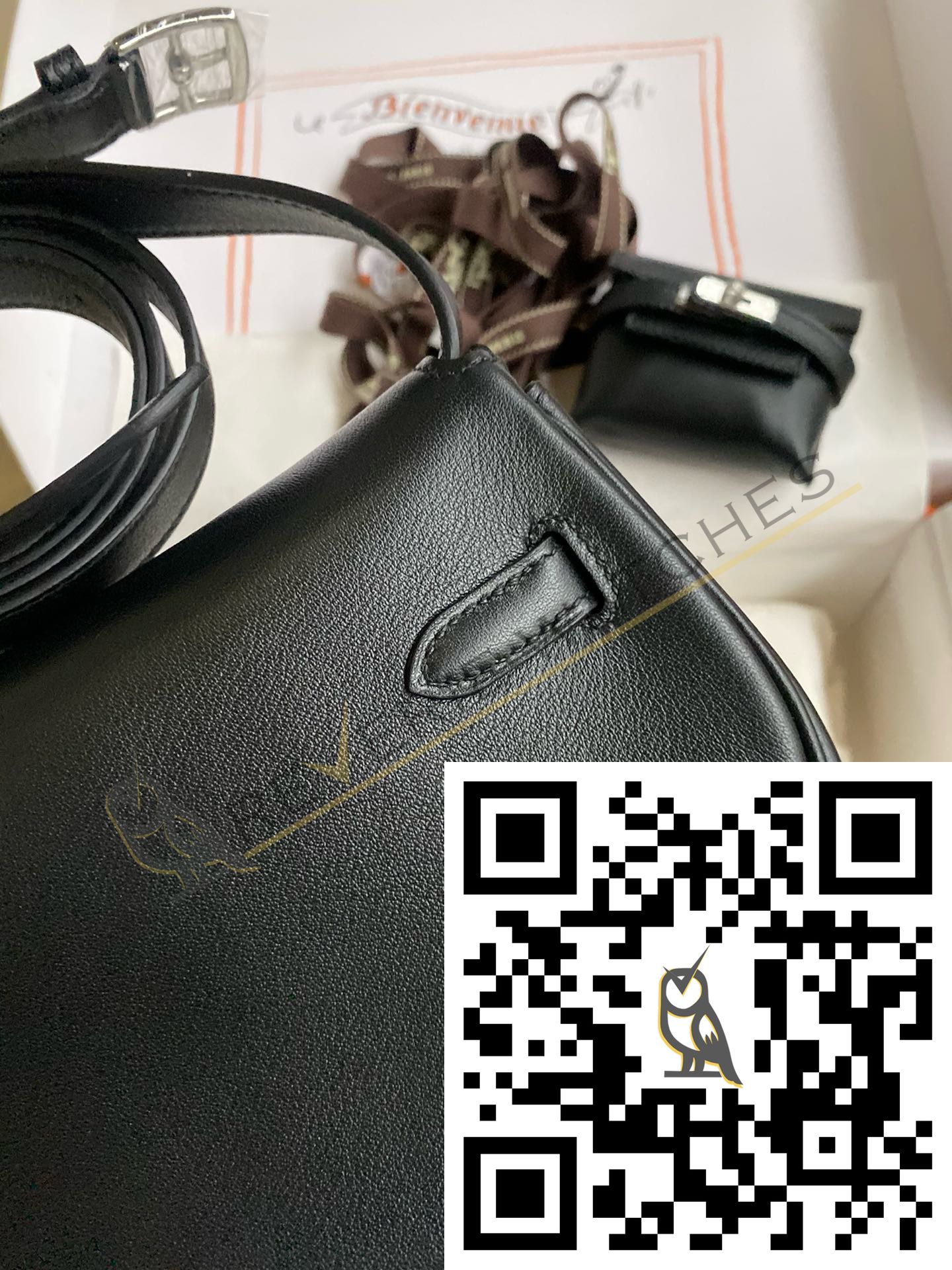 Hermès Kelly Moove Handmade Bag in Black Swift Calfskin - Image 5